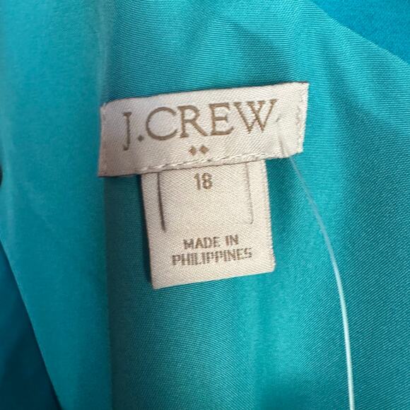J. Crew Factory One Shoulder Teal Dress 18 NWT Cocktail Wedding Guest Event - Picture 7 of 9